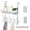 Over The Door Shelf Organizer Storage Basket Rack with 5 Hooks for Coats, Towels, and Accessories
